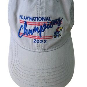 Legacy Kansas Jayhawks 2022 NCAA National Champion Hat Gray Adjustable Strapback